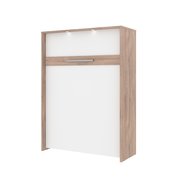 Bestar Cielo 60W 59W Full Murphy Bed, Rustic Brown & White 80183-000009